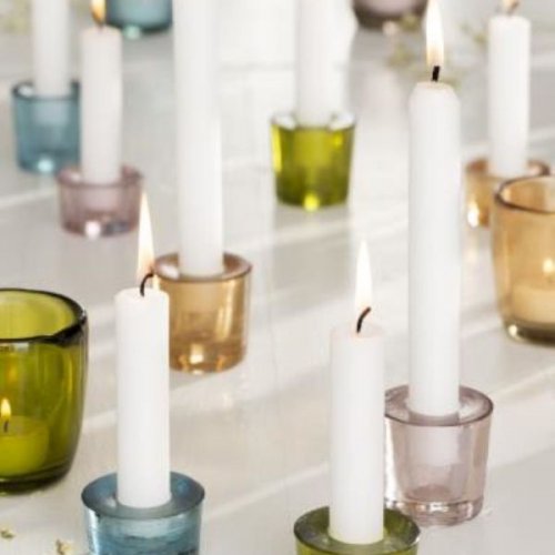 Glass Candle Holders four colours in two sizes